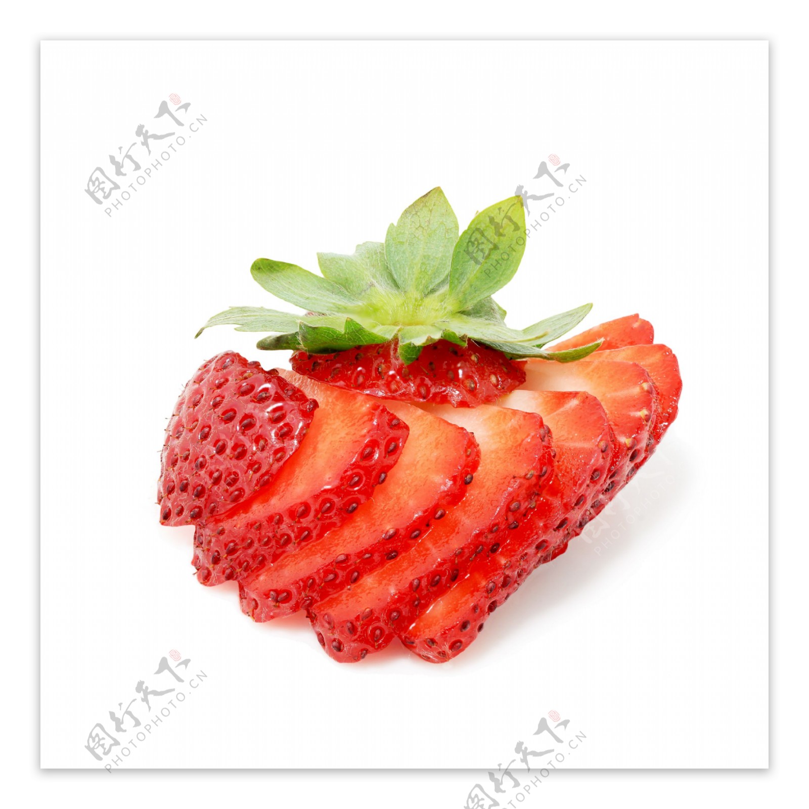 新鲜切片草莓图片