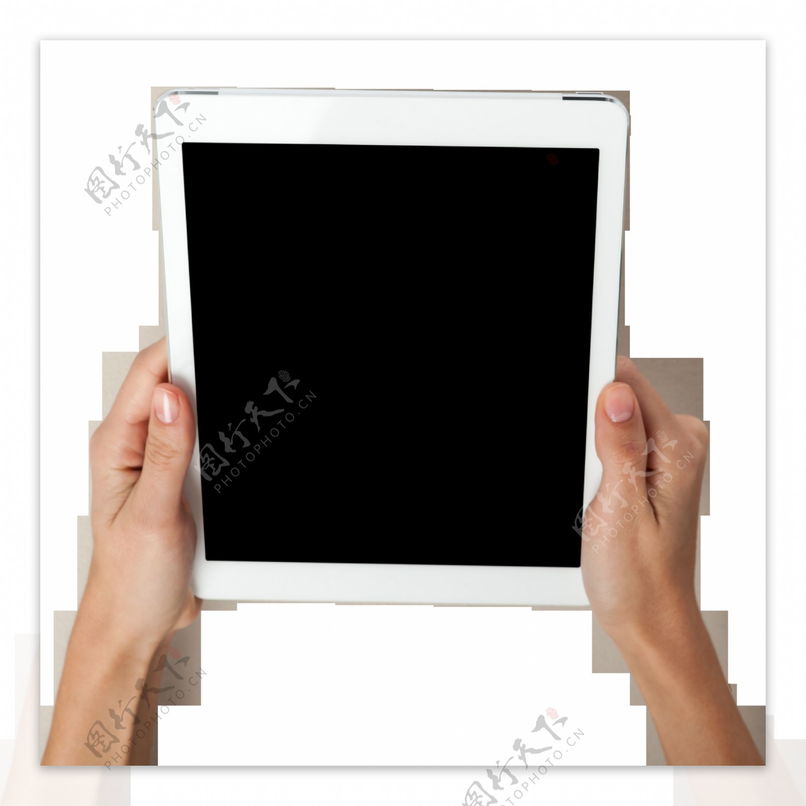 双手持平板电脑背景图片