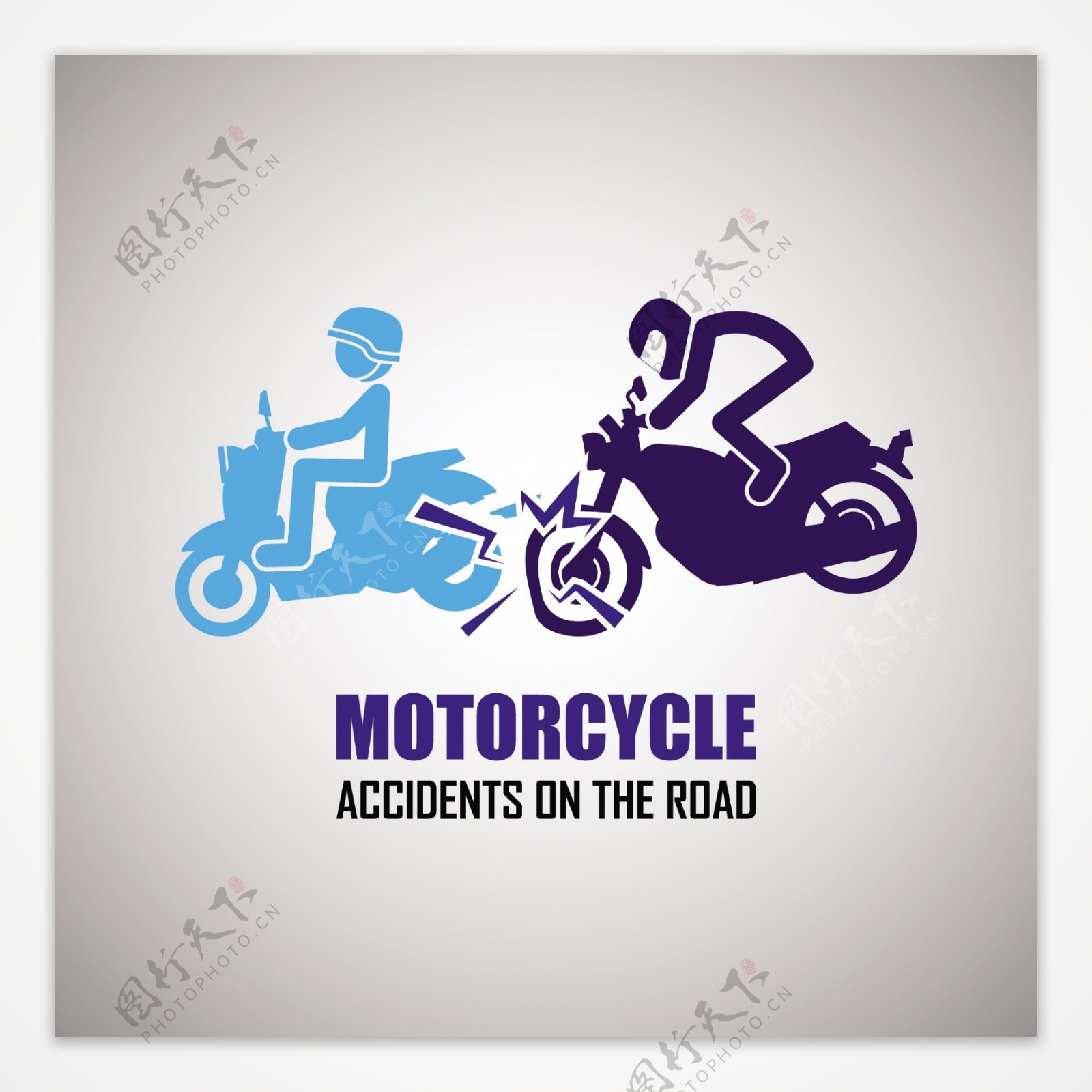 摩托车事故警示
