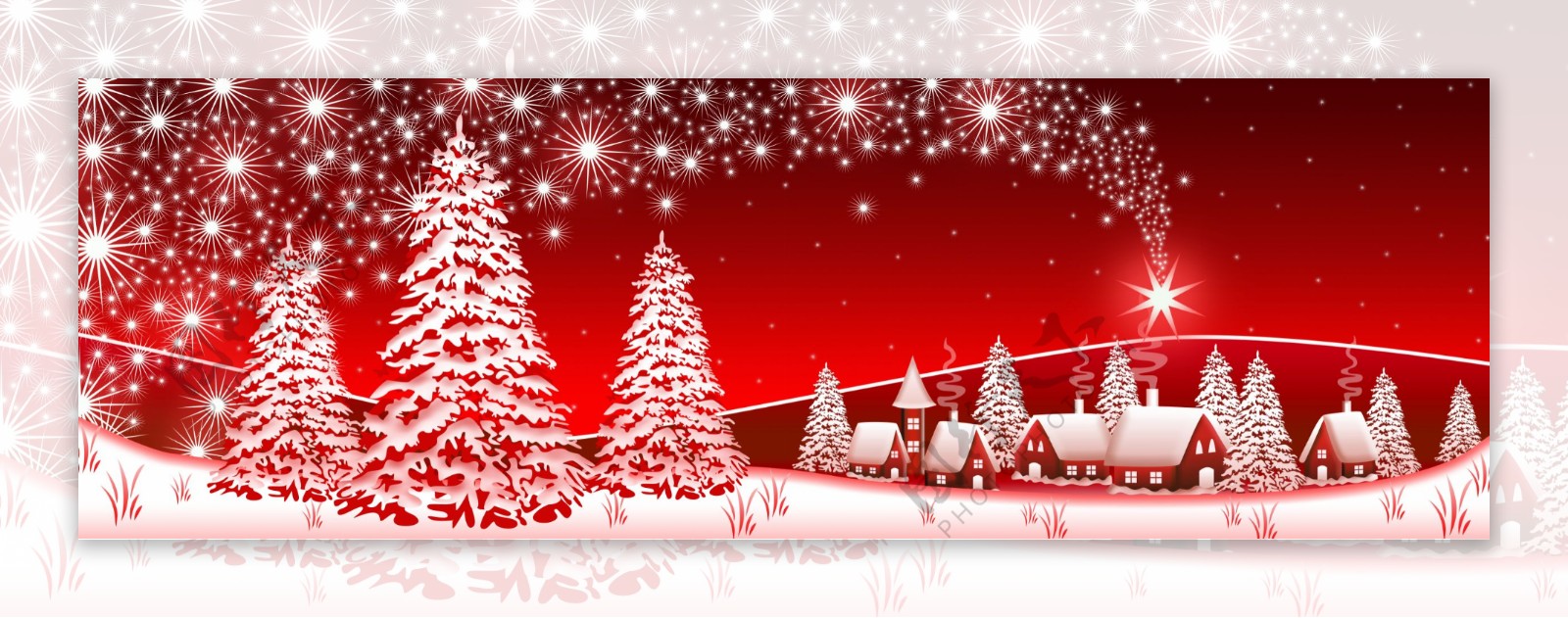 红色圣诞树背景图片