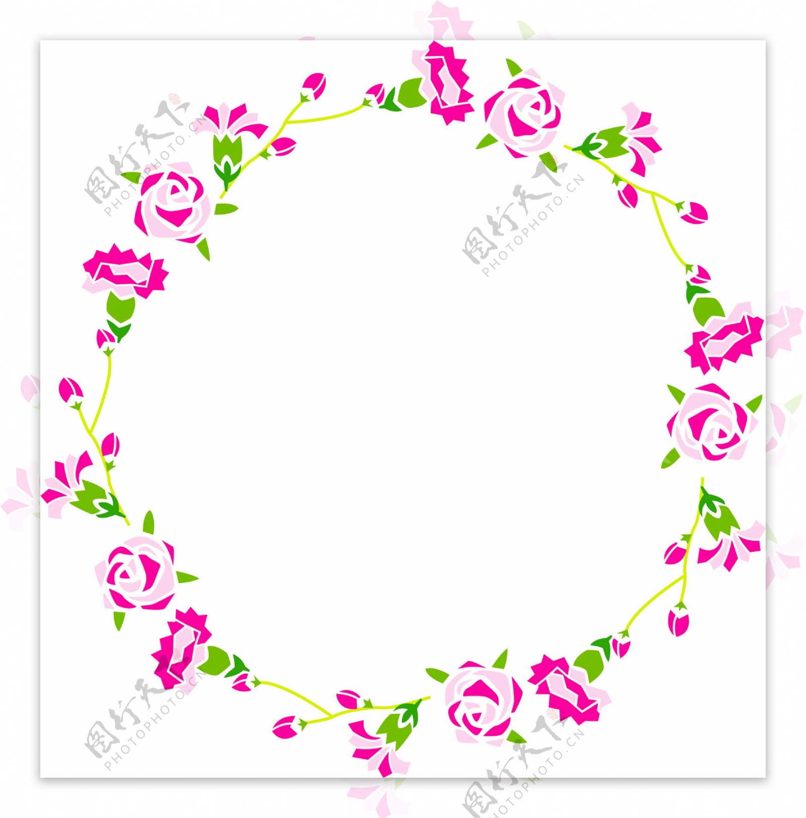 粉色花朵边框图片素材