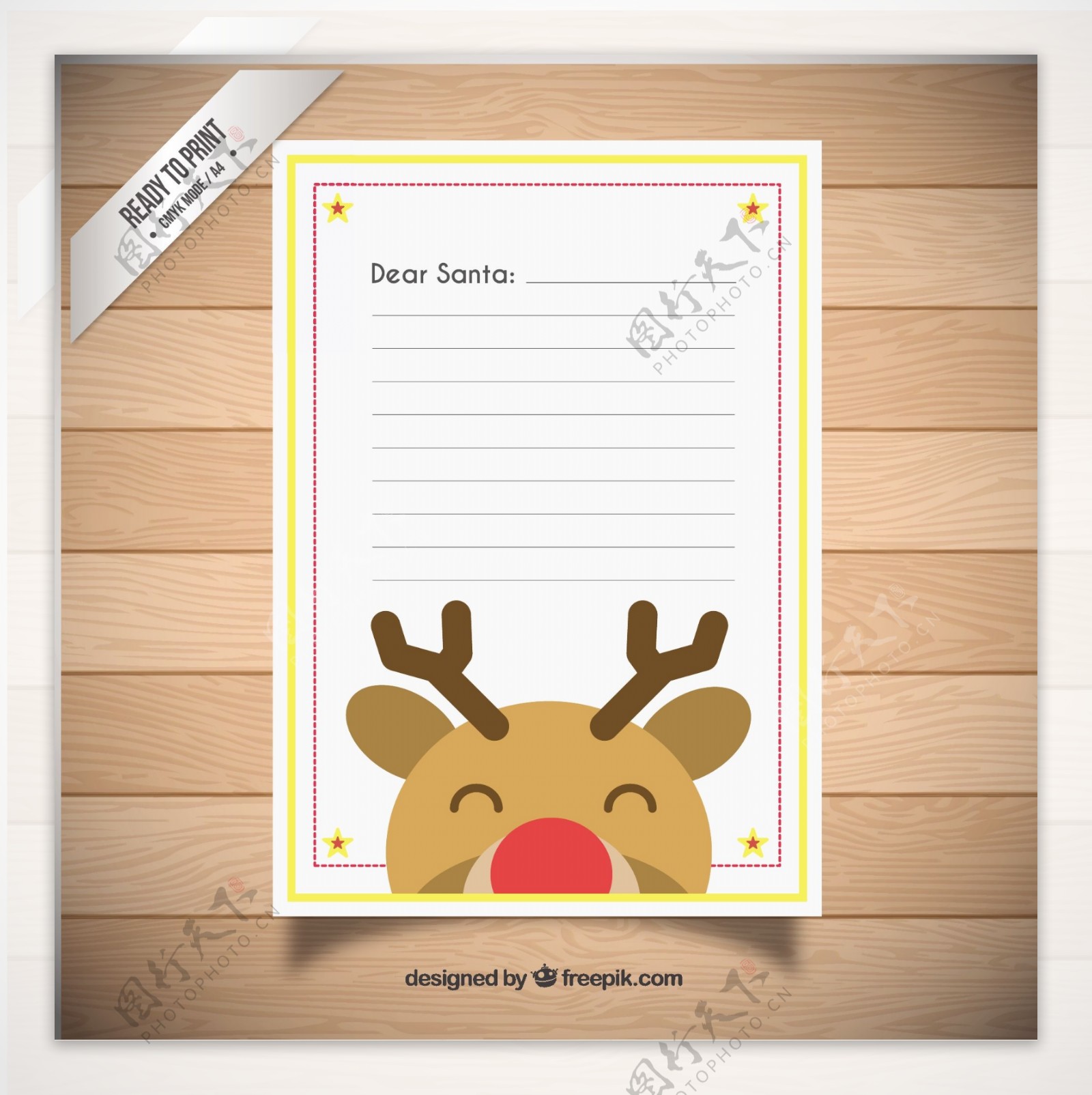 与一个可爱的驯鹿圣诞信