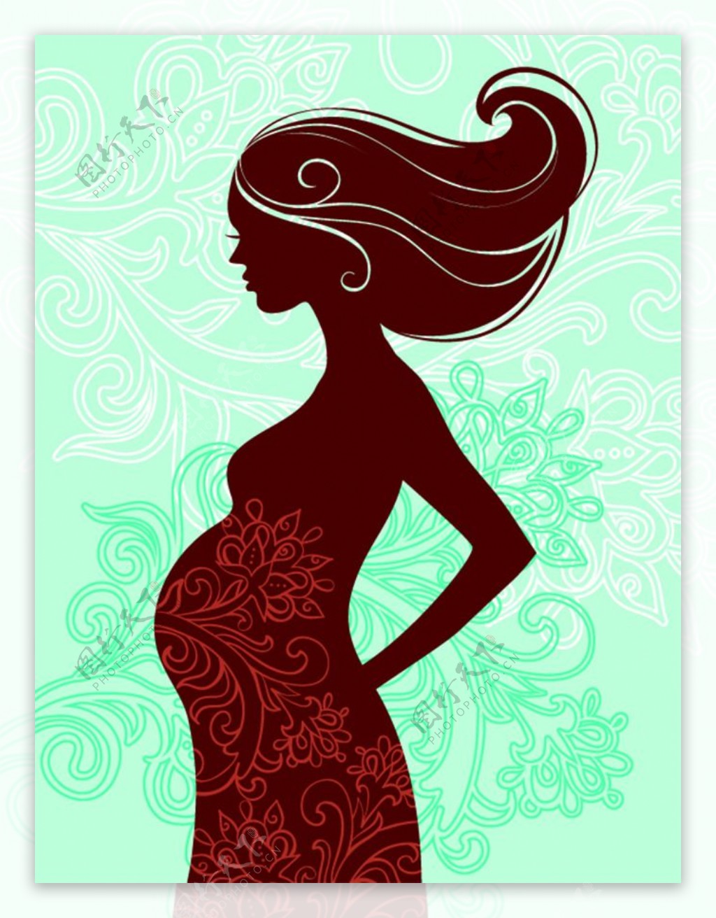 孕妇插画矢量素材