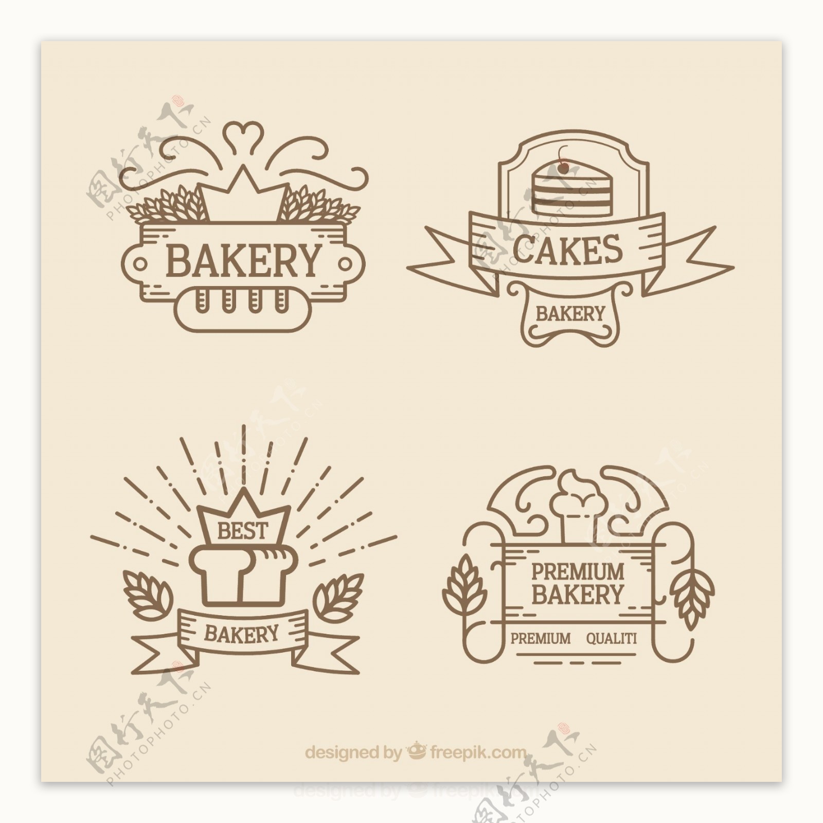 概述了面包店的标志