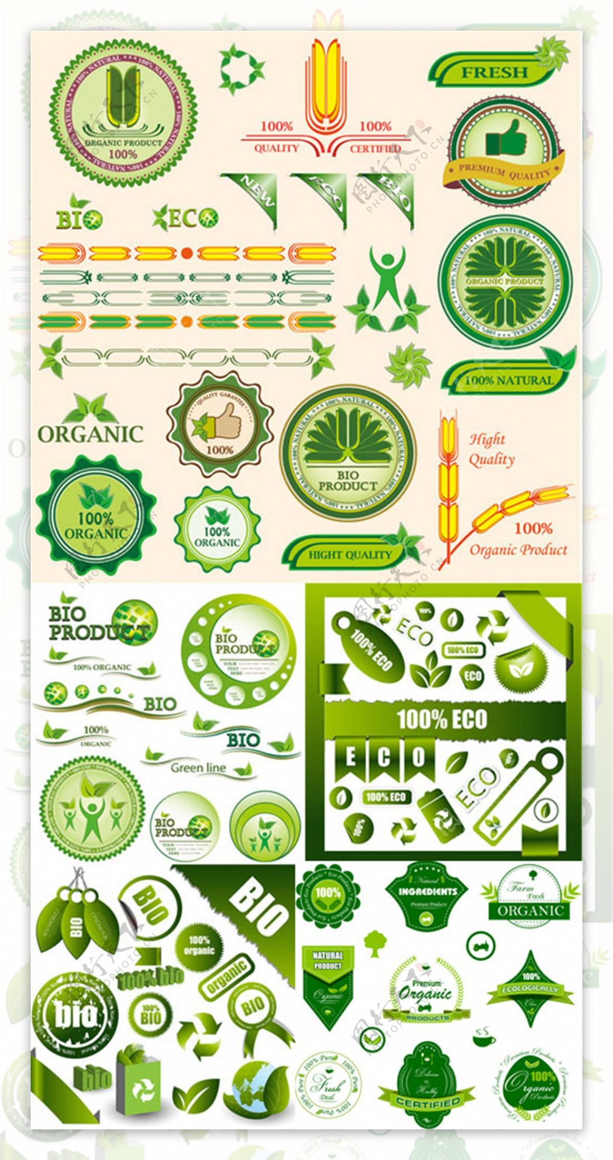 绿色标签设计矢量素材