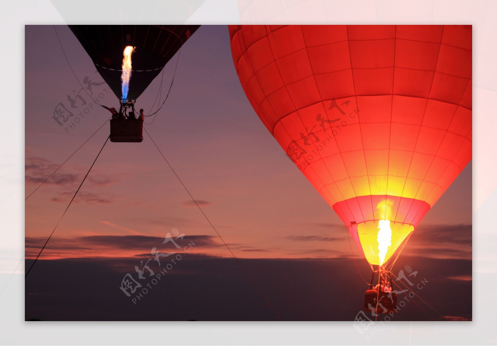 黄昏热气球风景摄影