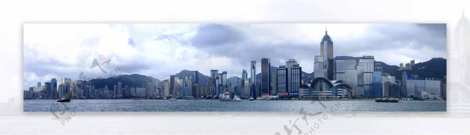 香港维多利亚港全景图图片