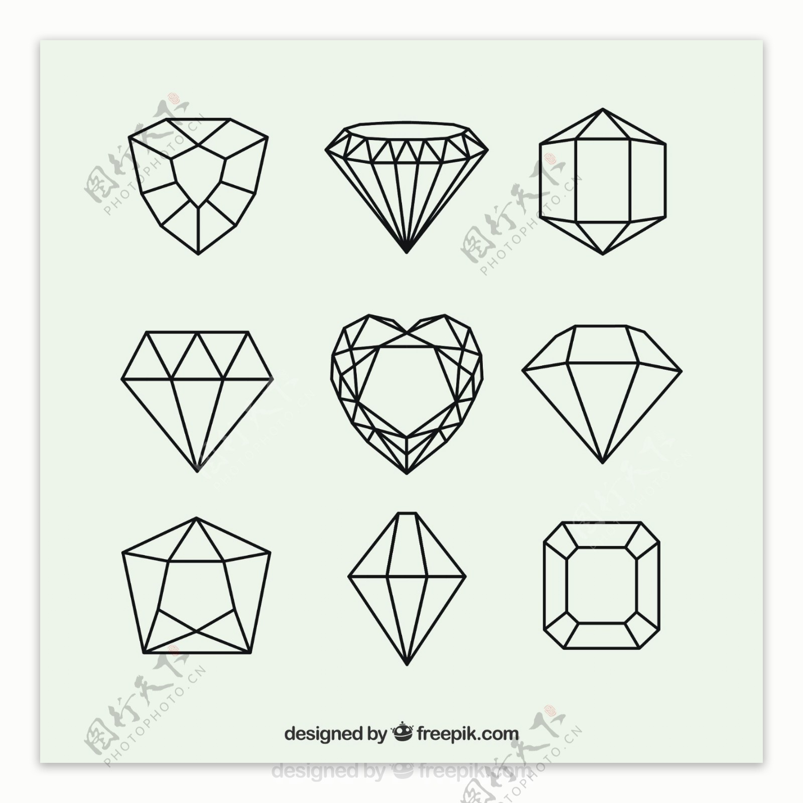 几何钻石组合