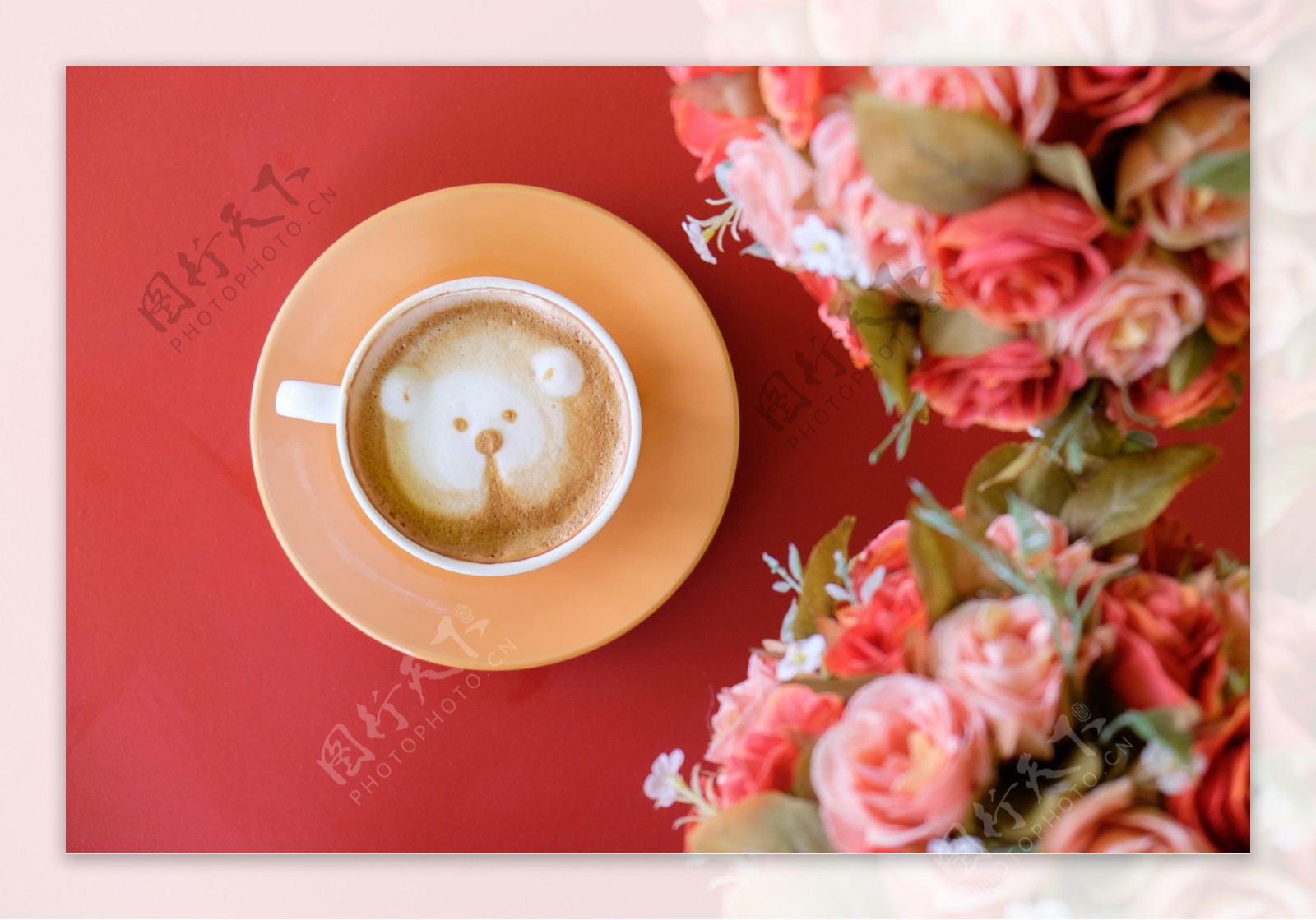 鲜花与花式咖啡