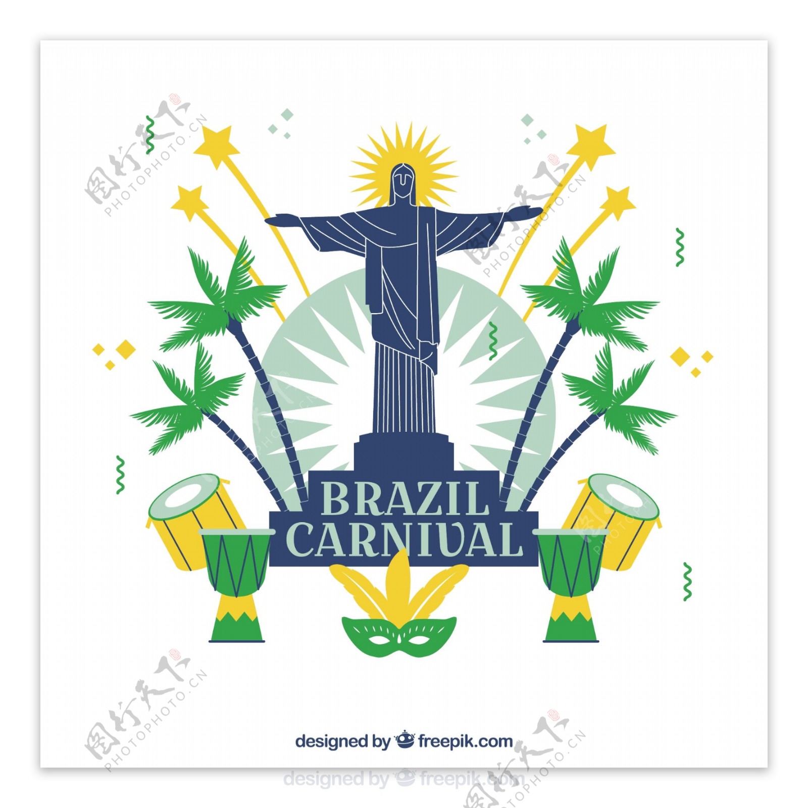 巴西背景与基督救世主