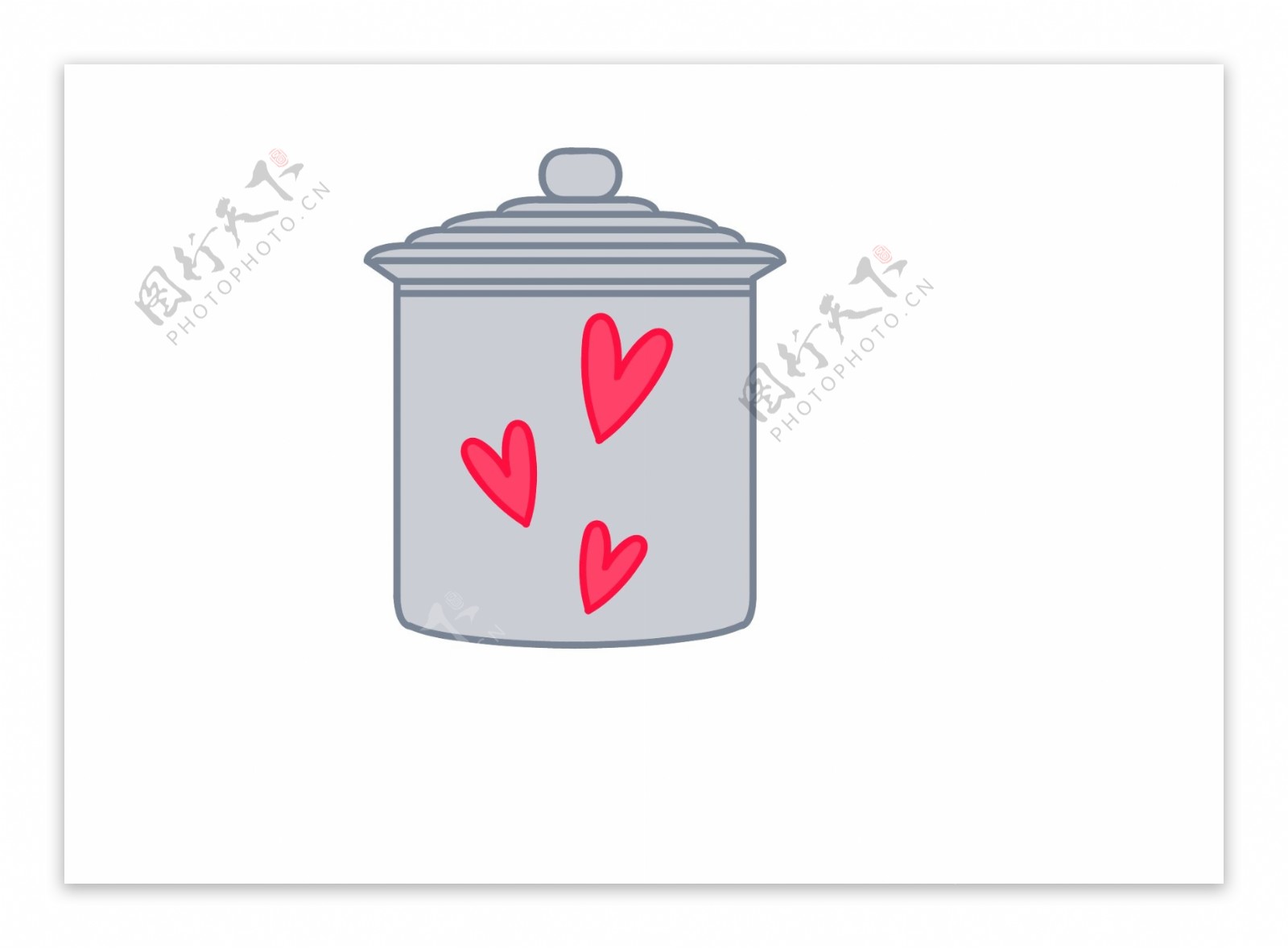垃圾桶卡通爱心爱情矢量文件素材