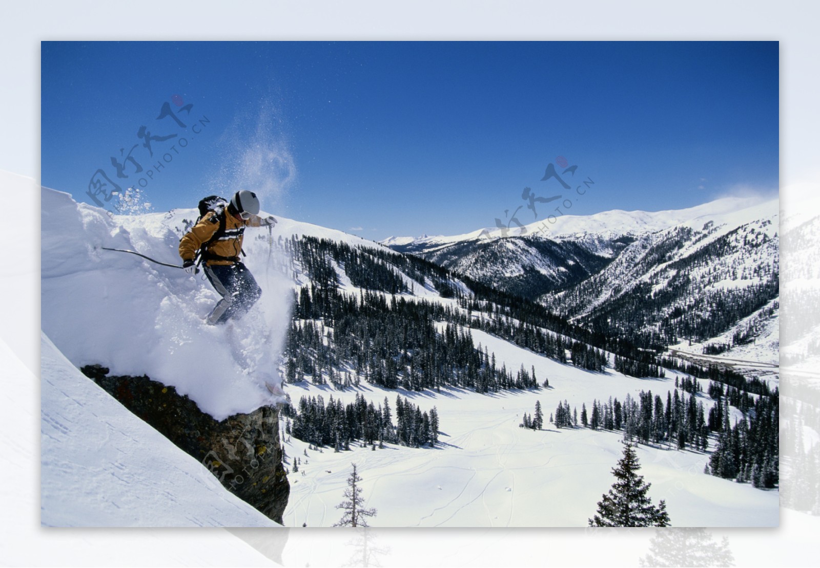 高山滑雪摄影图片