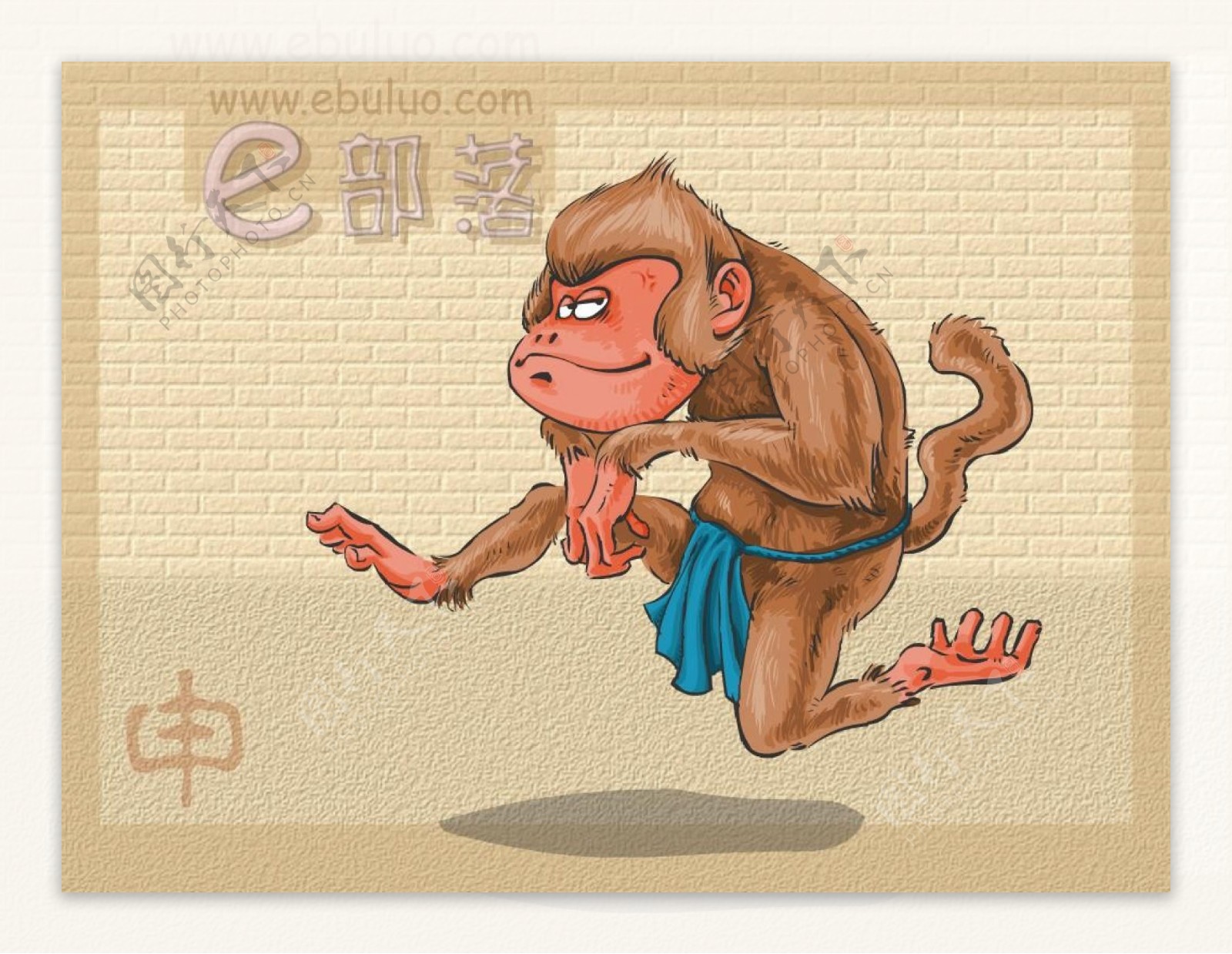 猴子动物插画十二生肖