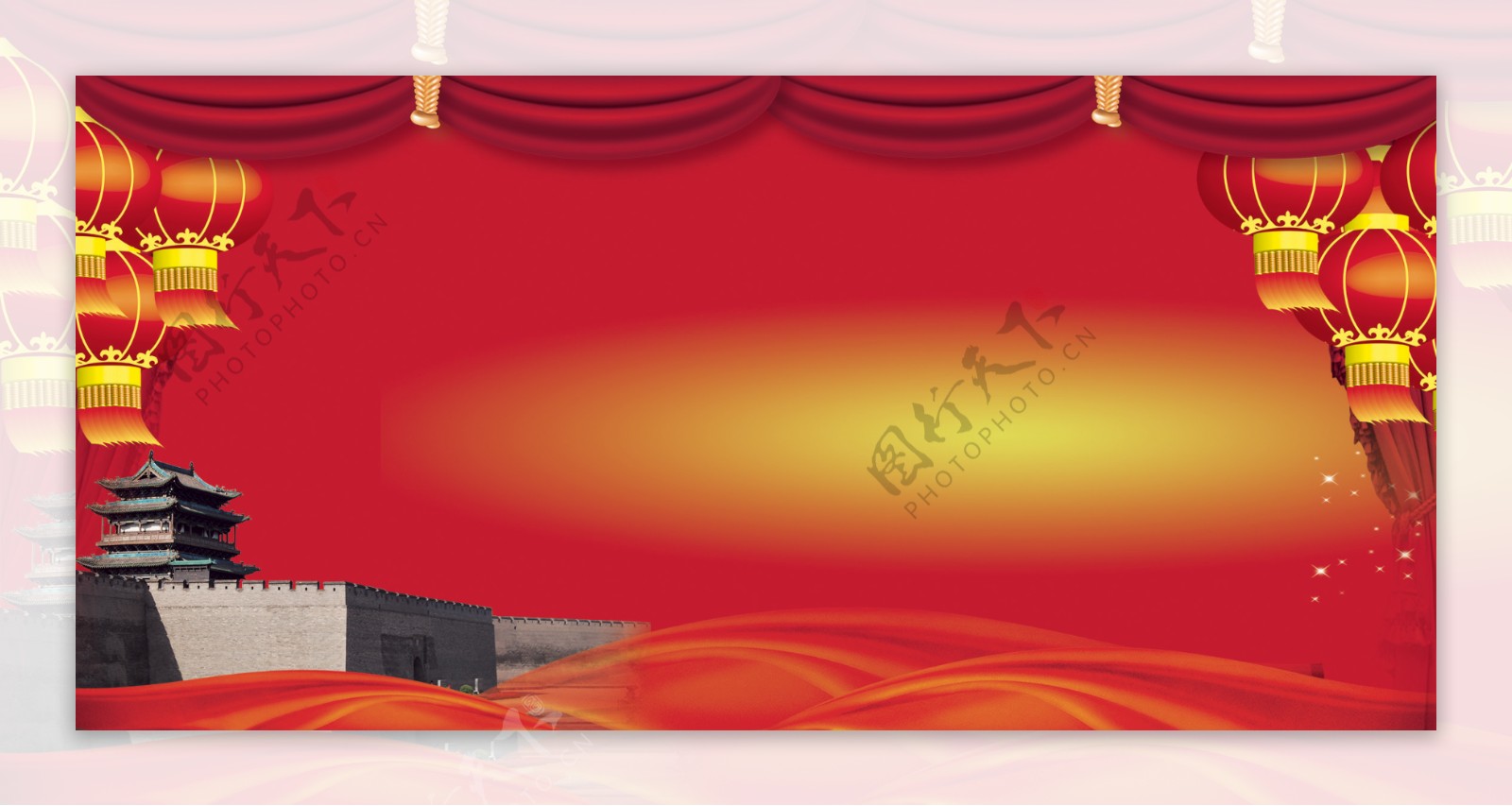 红色节日舞台背景
