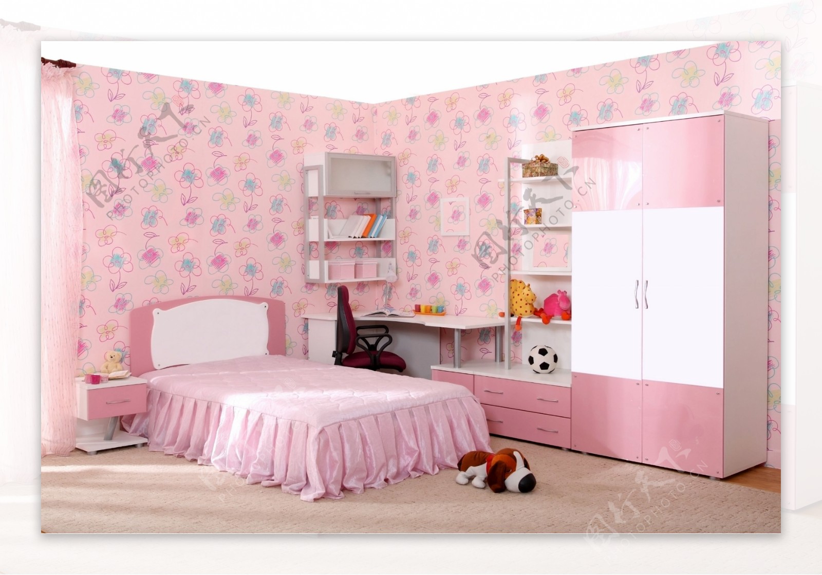 粉色主题卧室设计