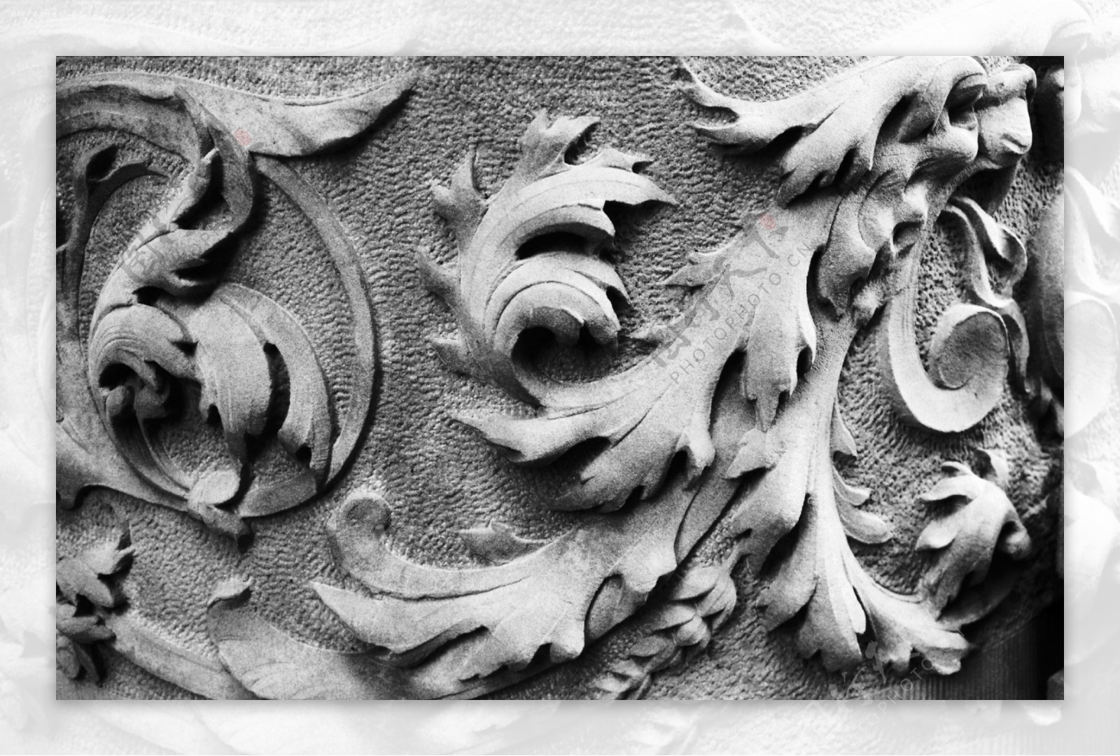 欧式花纹石雕图片