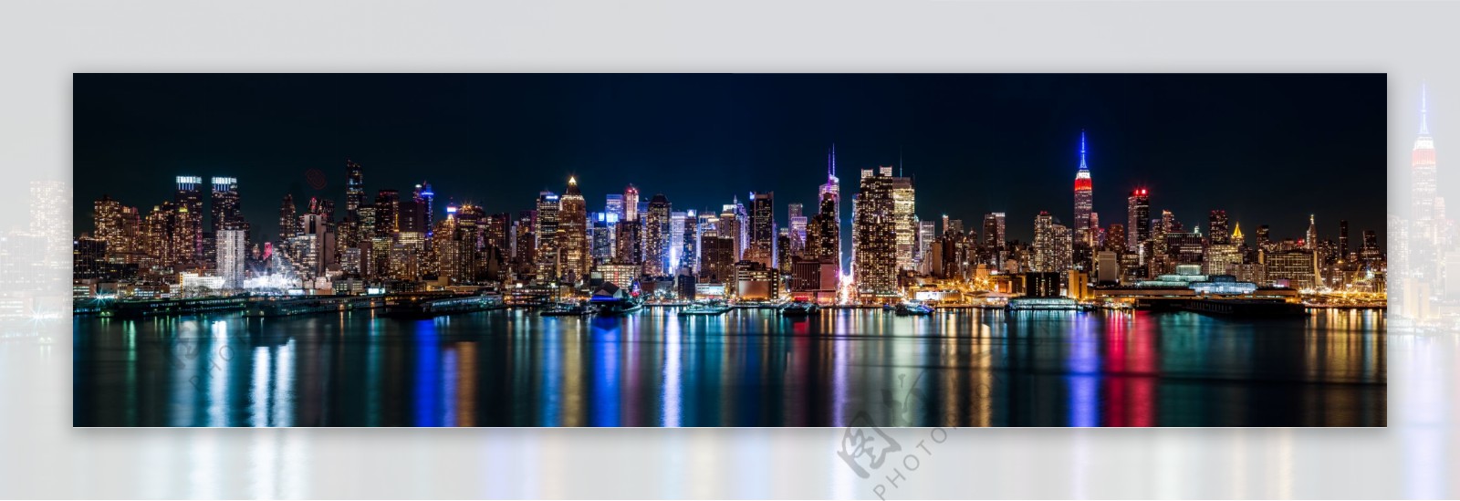 纽约夜景横幅图片