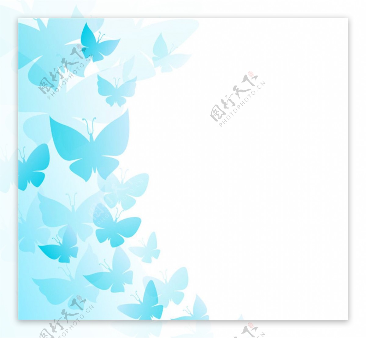 蓝色蝴蝶装饰背景矢量素材
