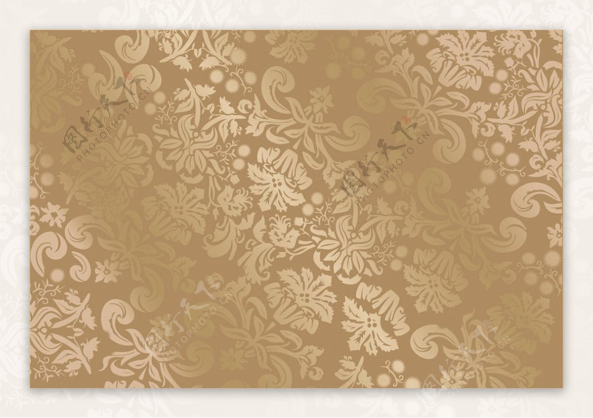 华丽金色花纹绸布背景矢量素材