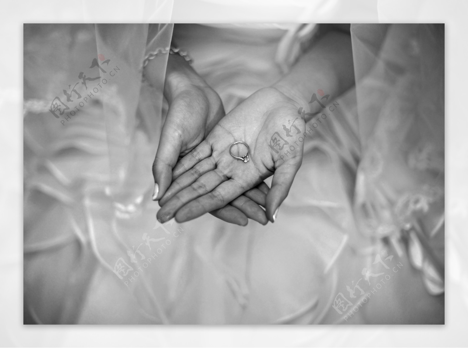 新娘手上的戒指图片