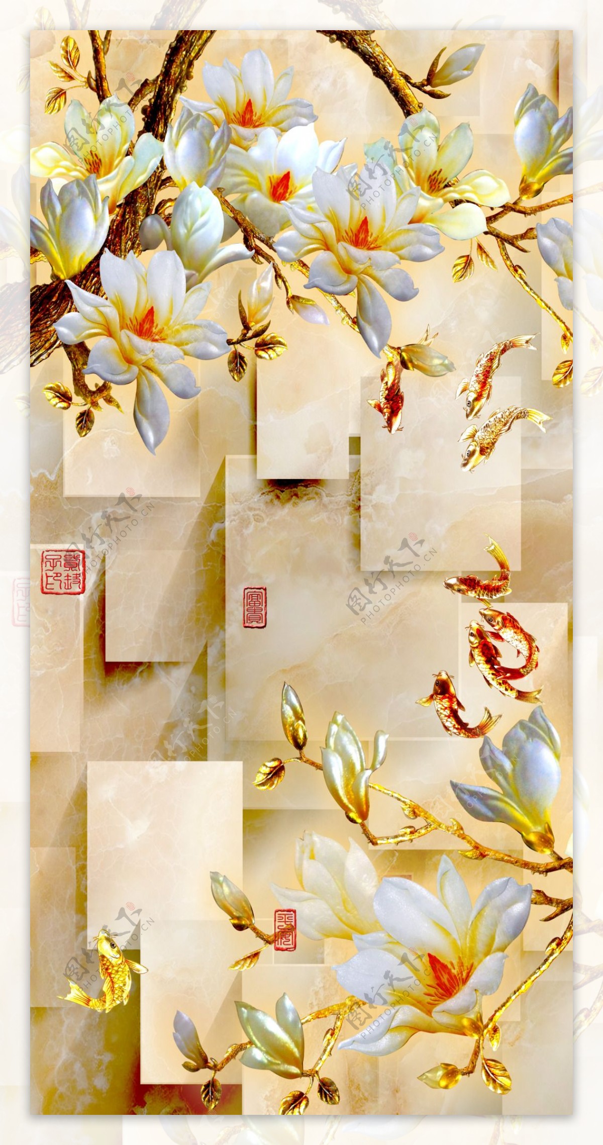 花卉抽象背景装饰画