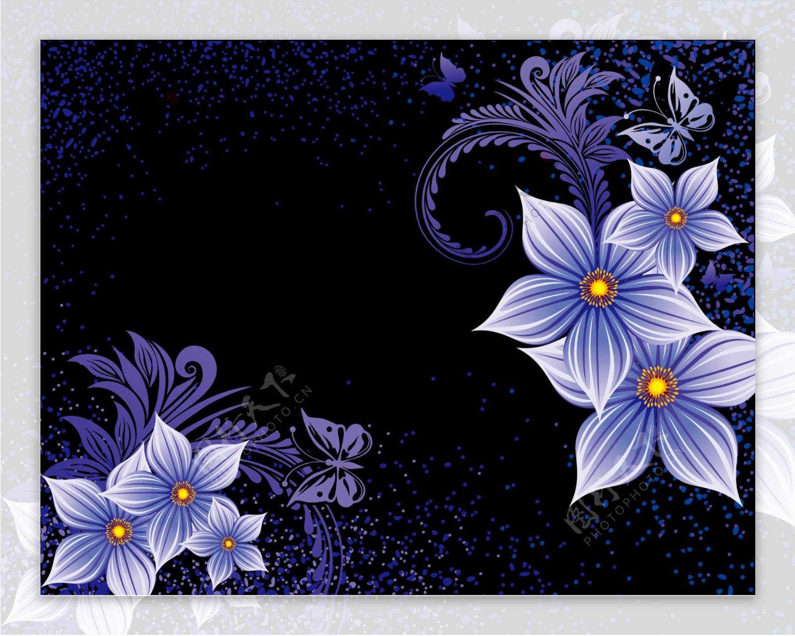 紫色花瓣背景墙装饰
