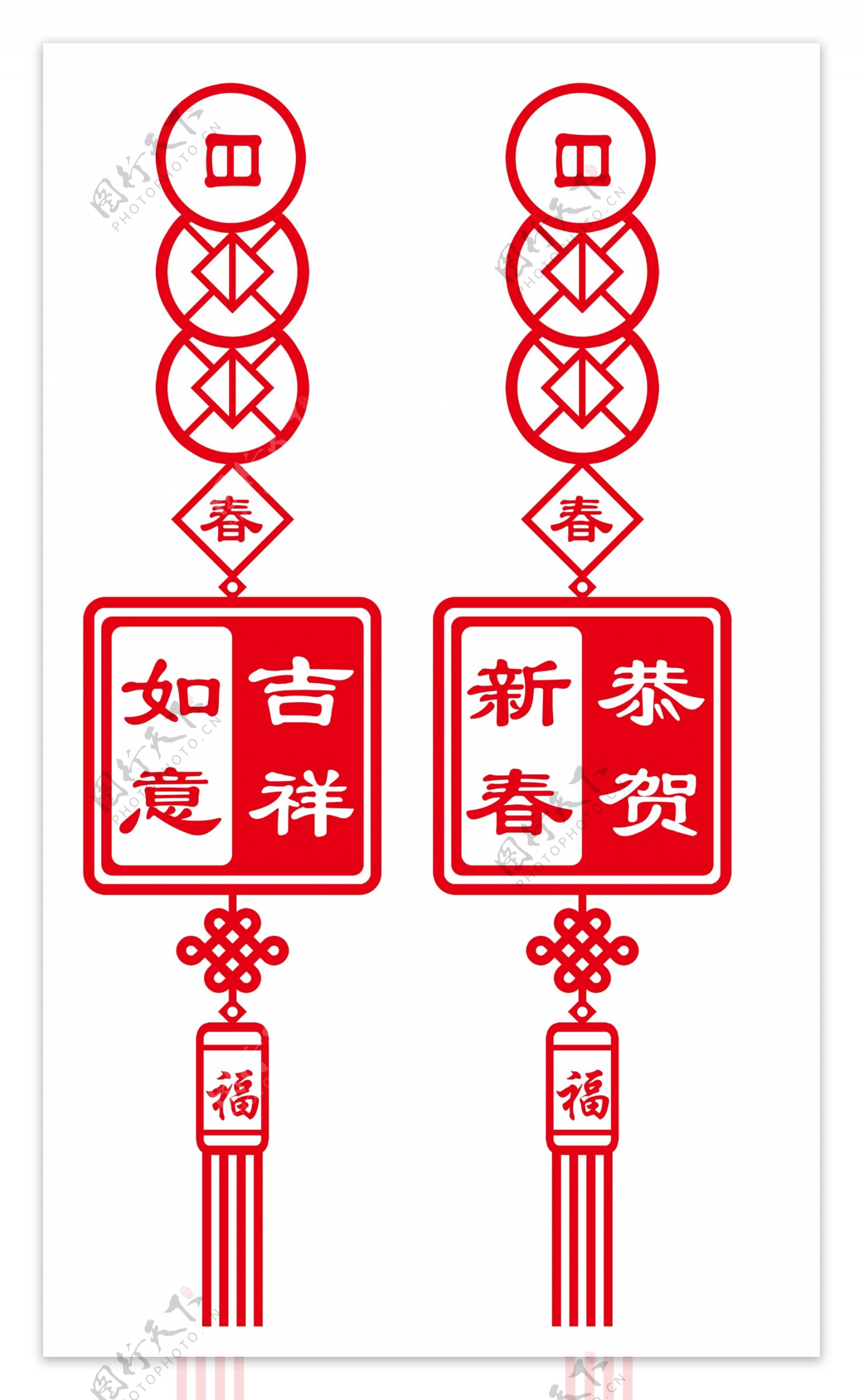 春节新年门贴图片