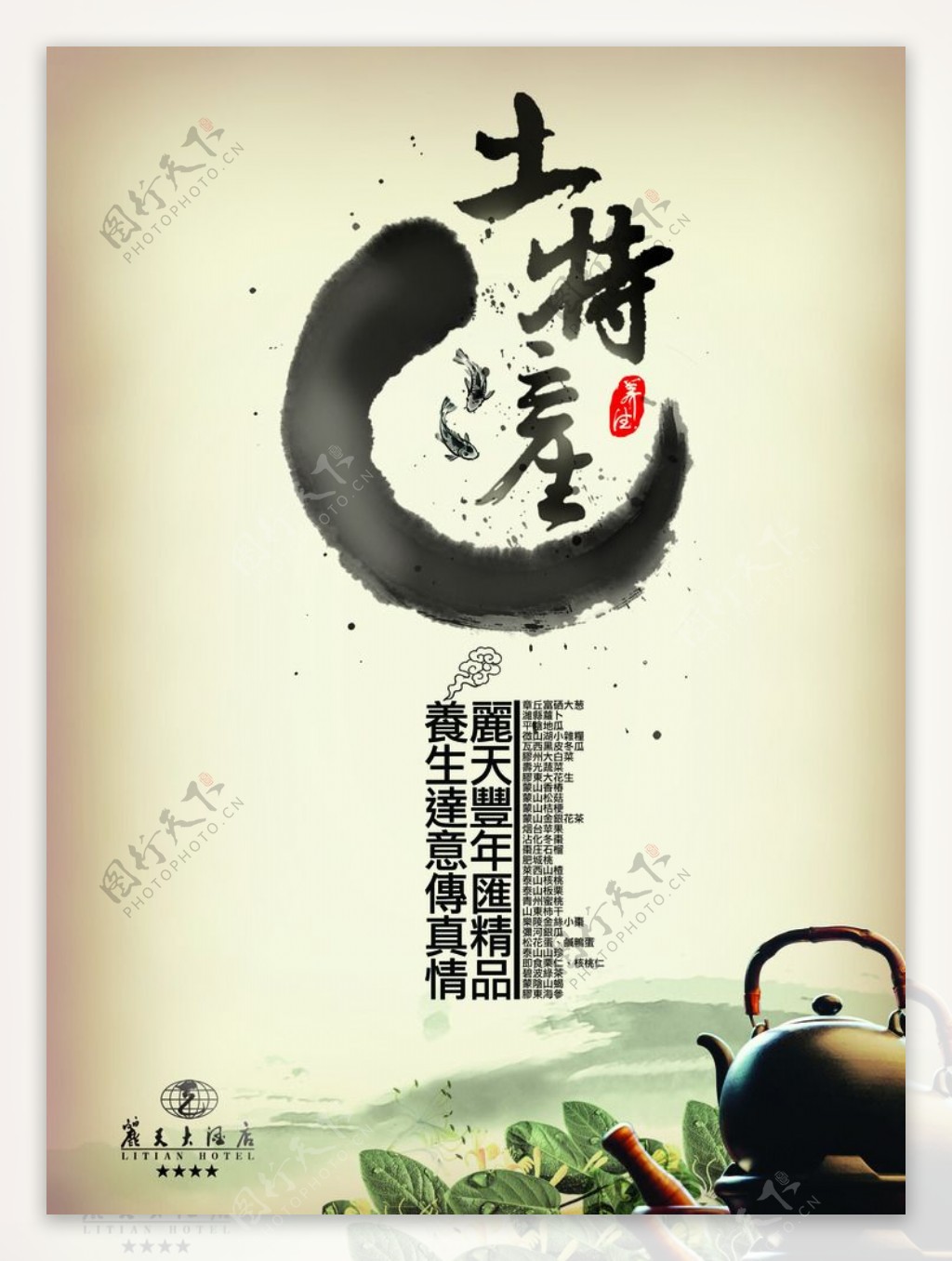 中国风养生土特产广告海报