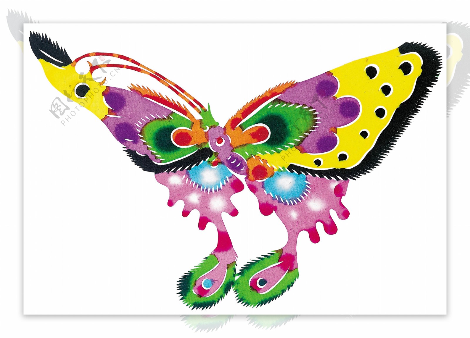蝴蝶动物剪贴画剪纸艺术0357
