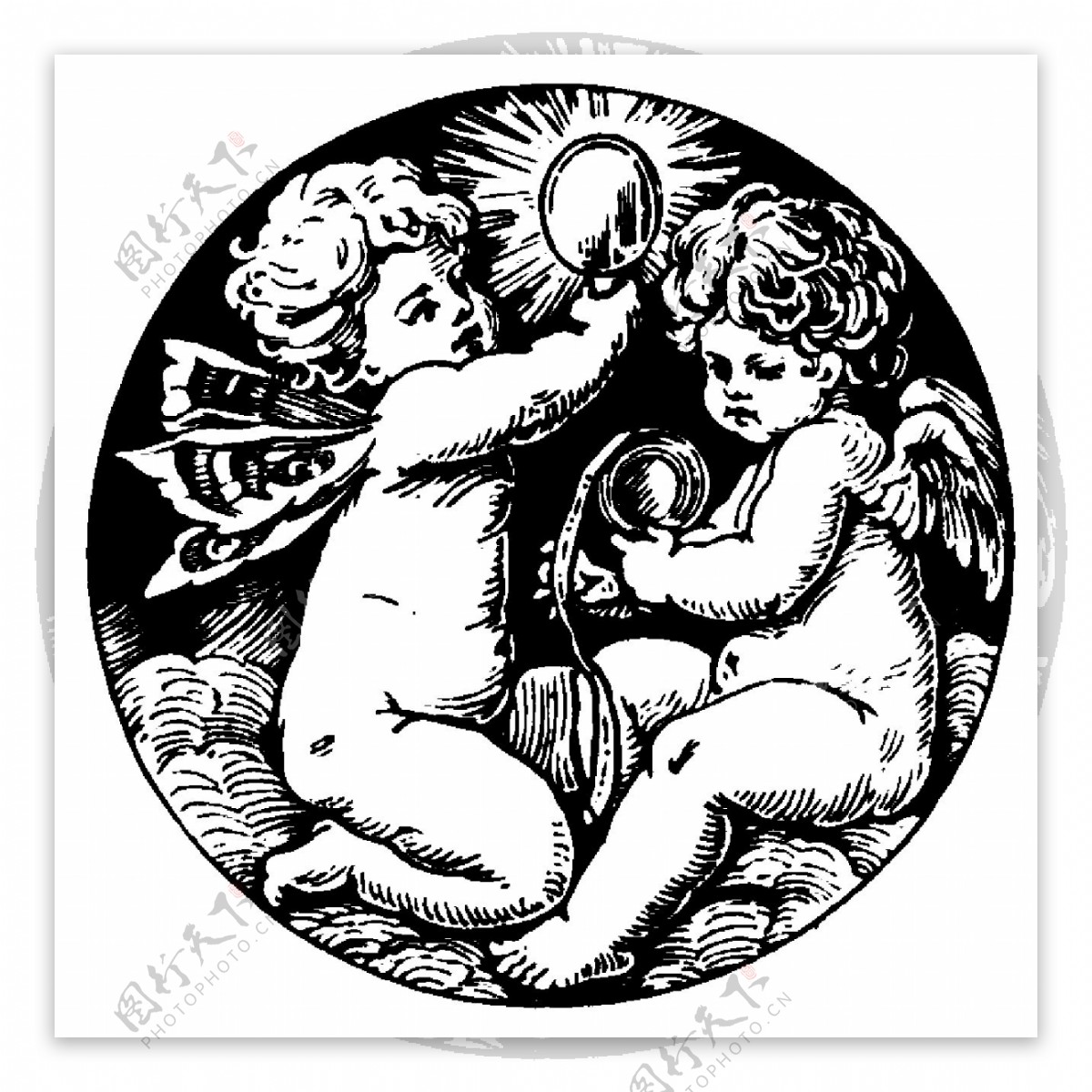天使宗教神话古典纹饰欧式图案0394