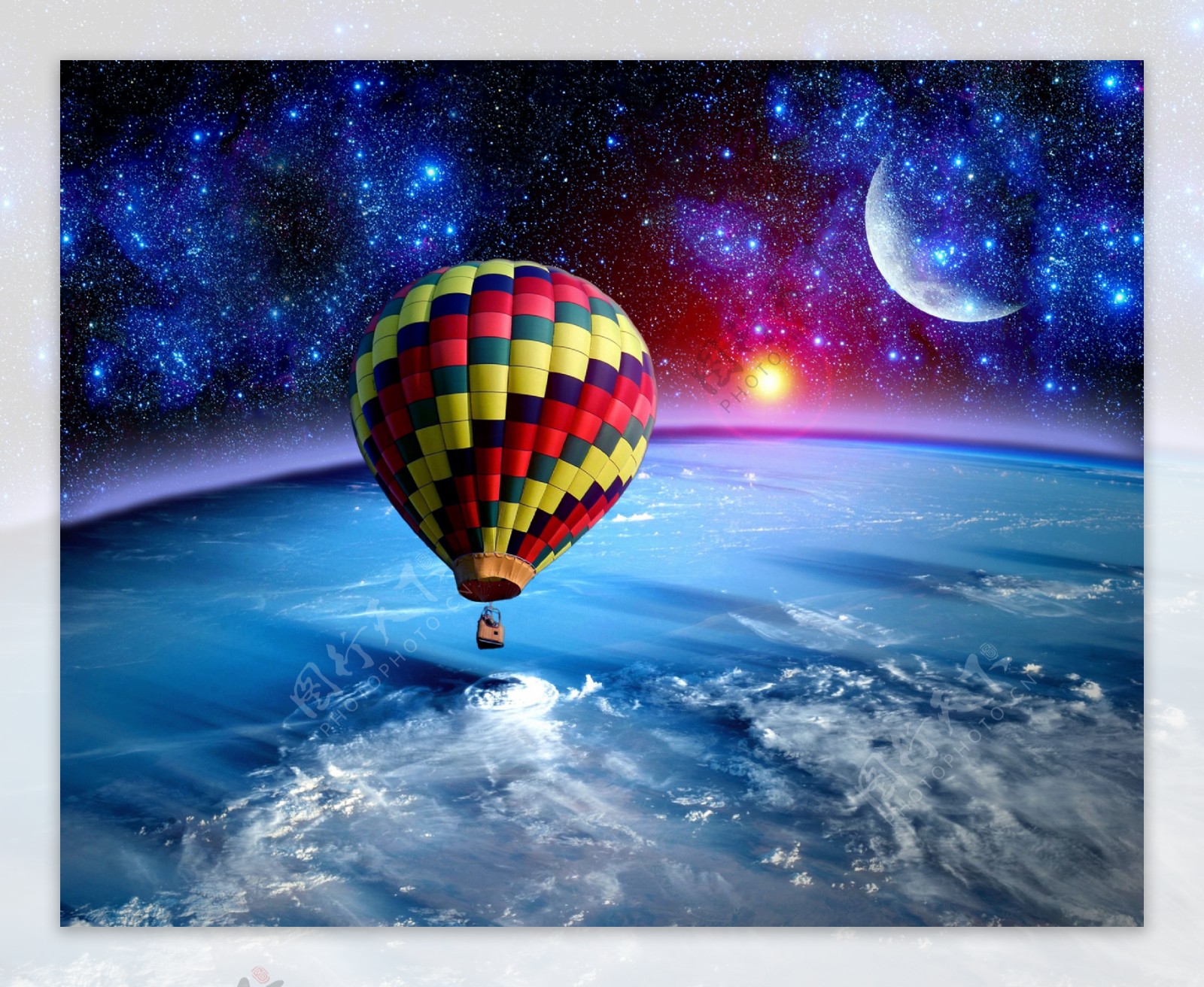 太空中的热气球图片