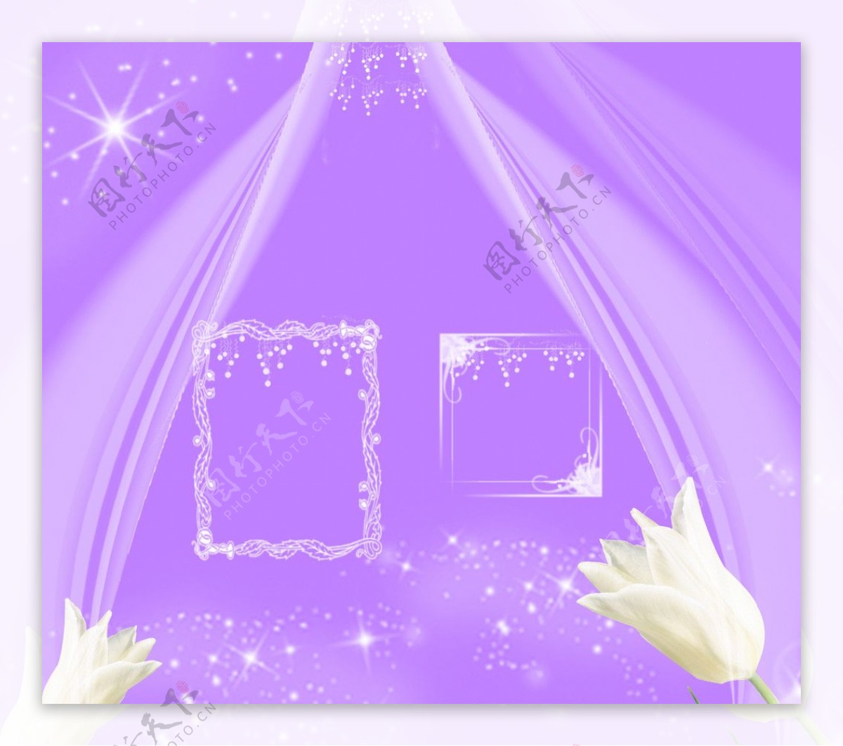 紫色相框模板