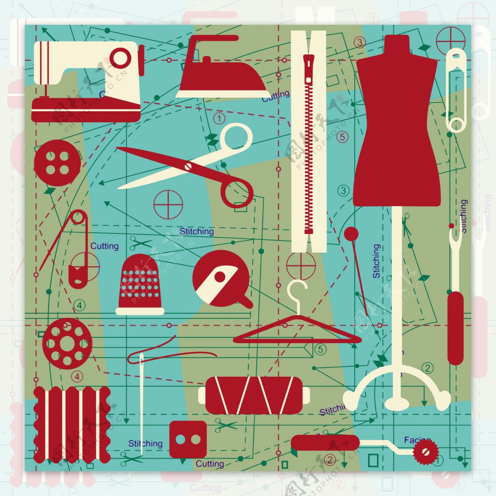 创意服装缝纫元素
