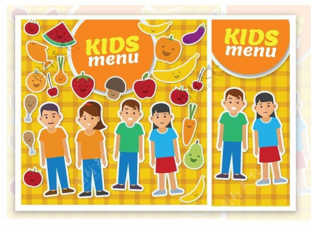 儿童菜单卡模板