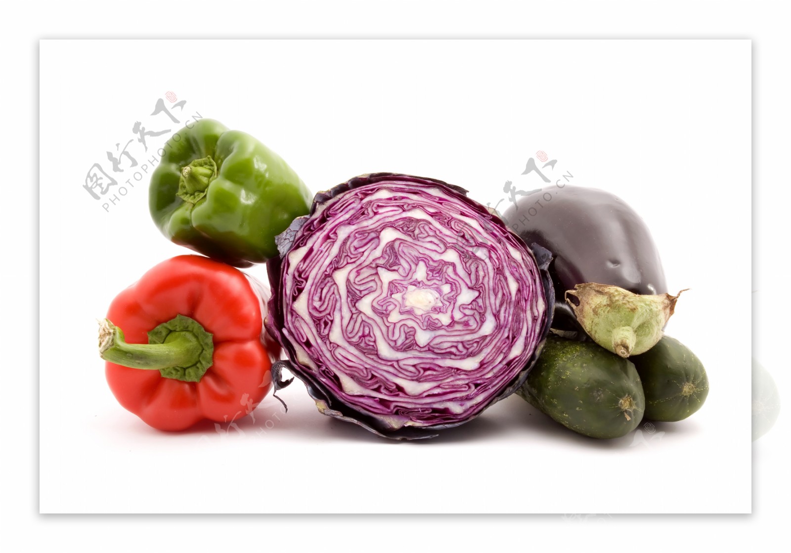 青菜和紫包菜和茄子图片