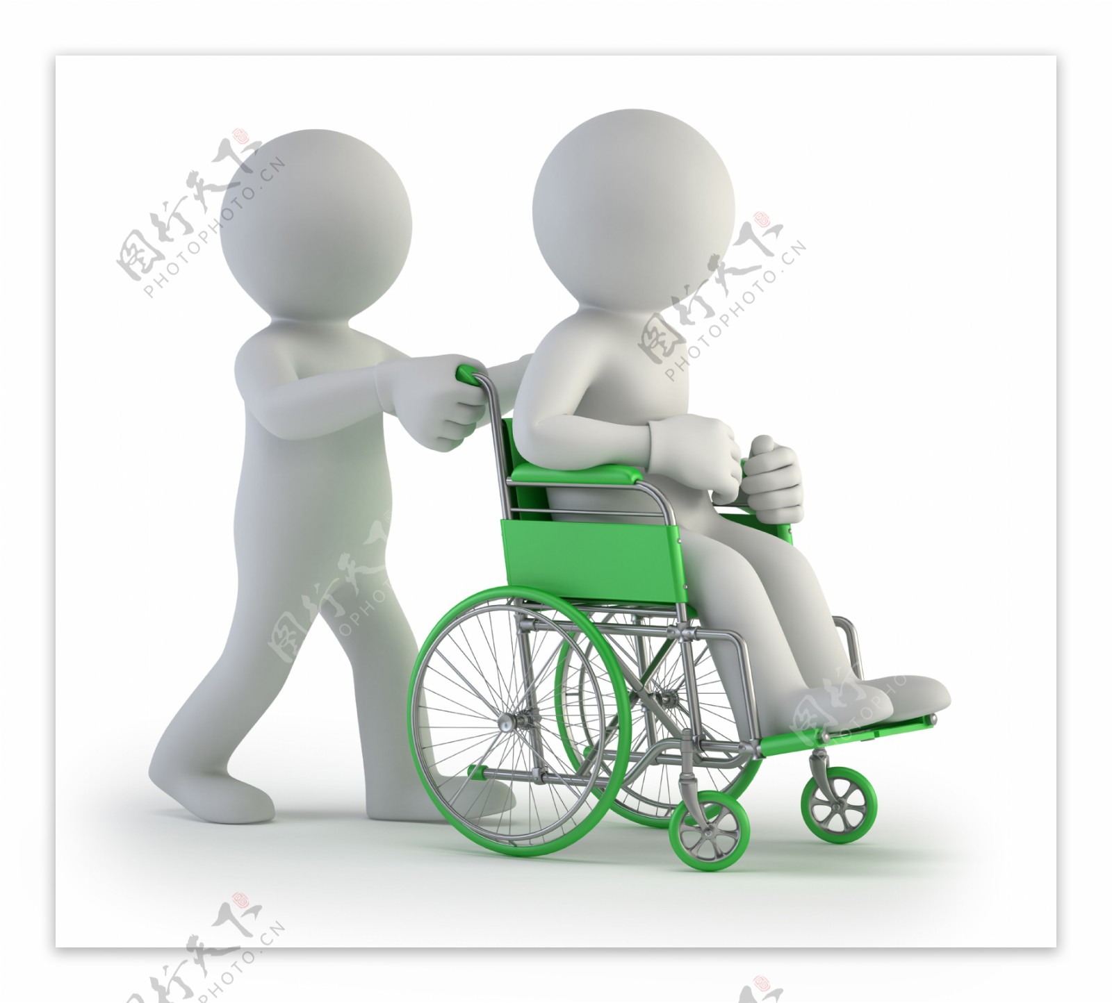 坐轮椅的3D小人图片