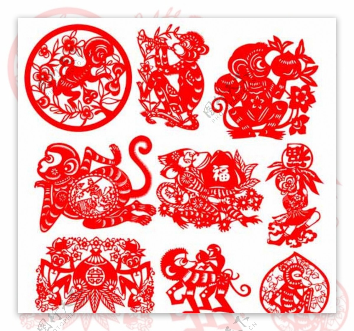 2016猴年传统艺术剪纸
