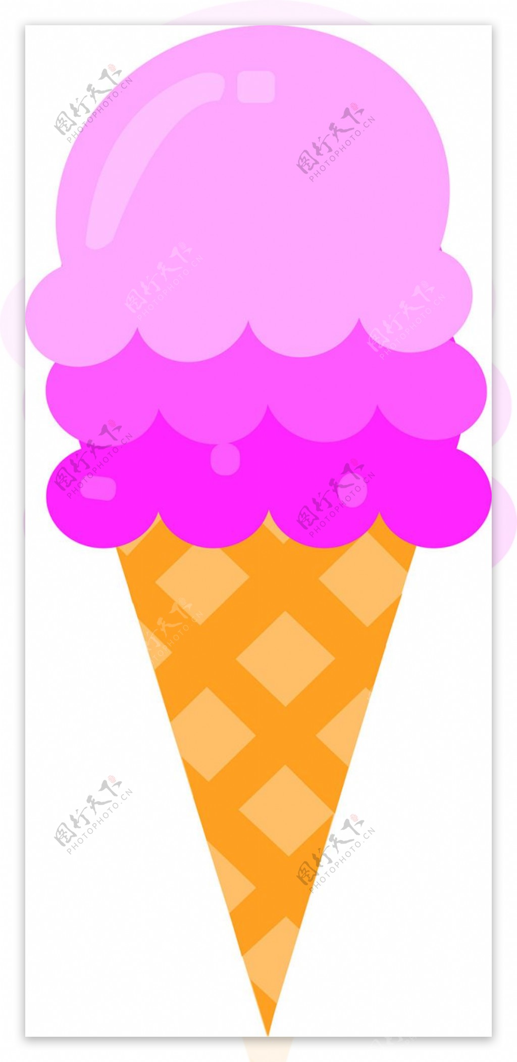 卡通三层冰淇淋食物