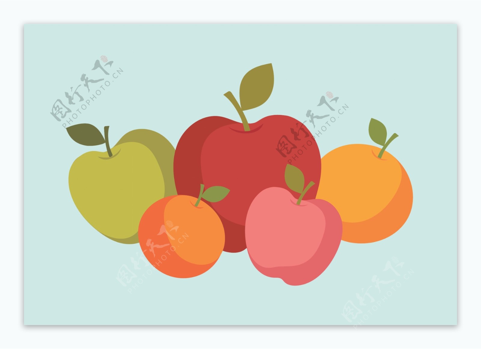 卡通彩色水果素材设计