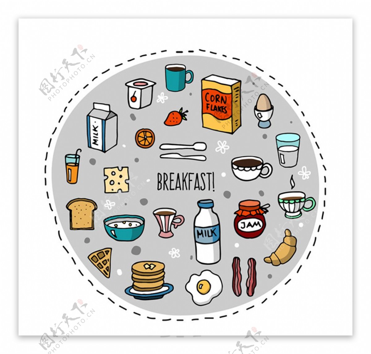 早餐食物插画