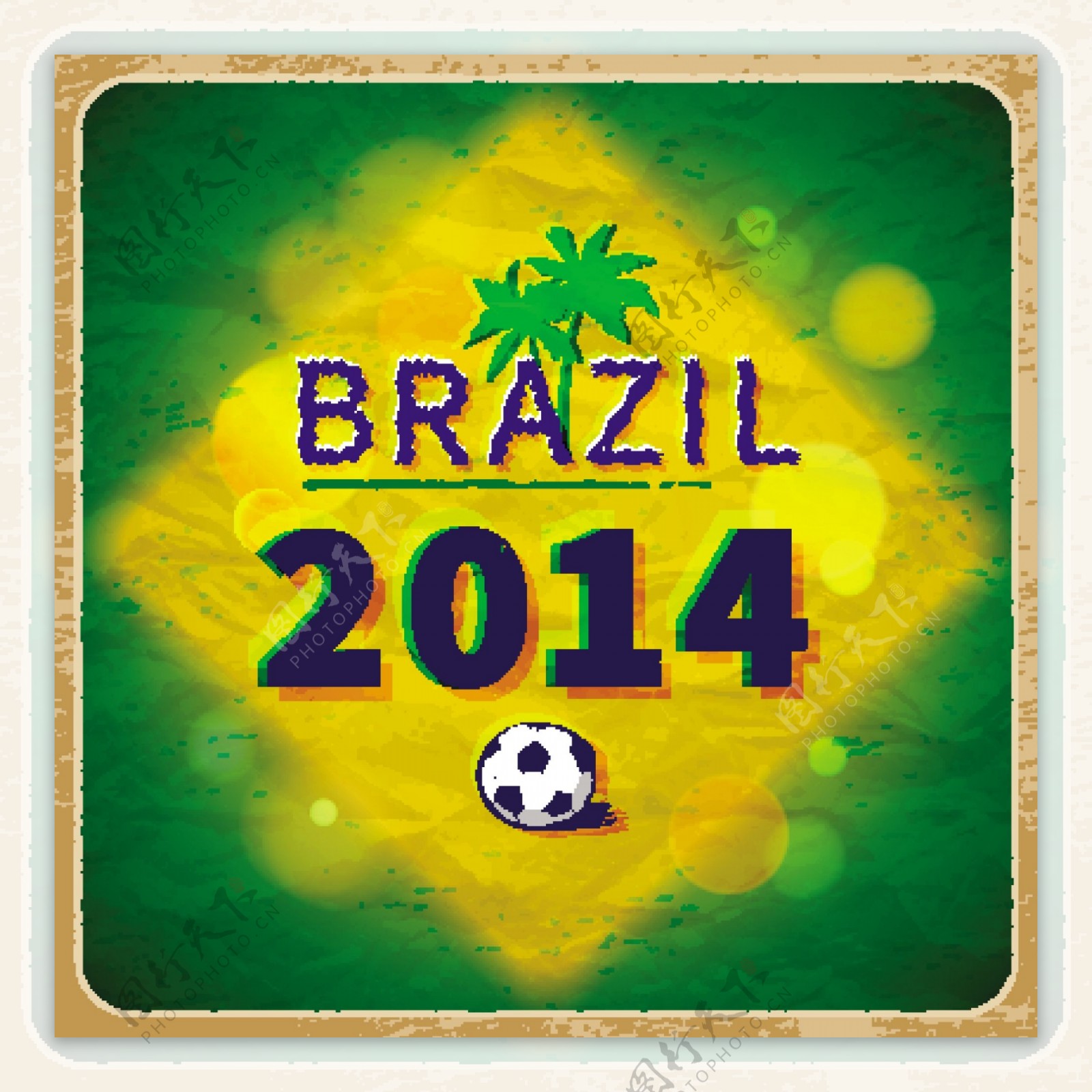 怀旧纸张背景巴西世界杯海报