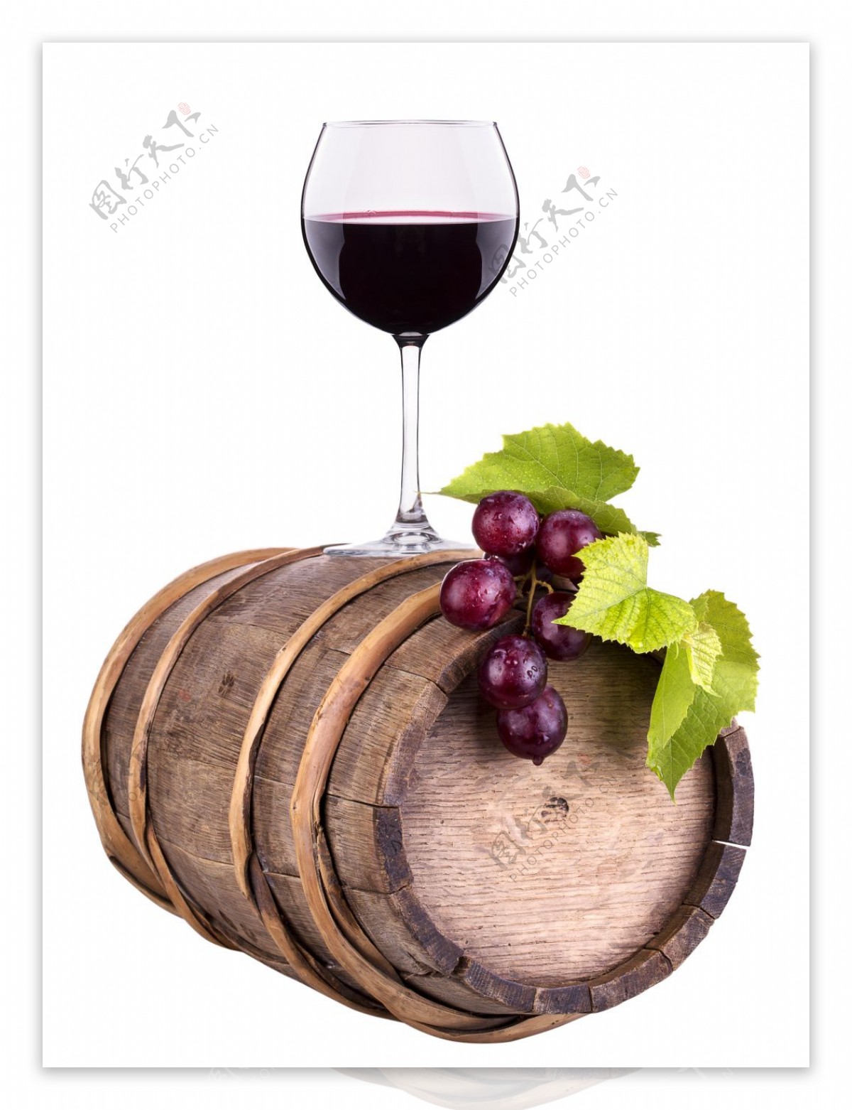 葡萄酒与酒桶高清图片