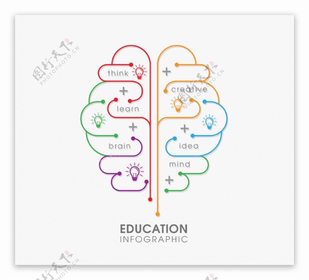 创意大脑教育信息图