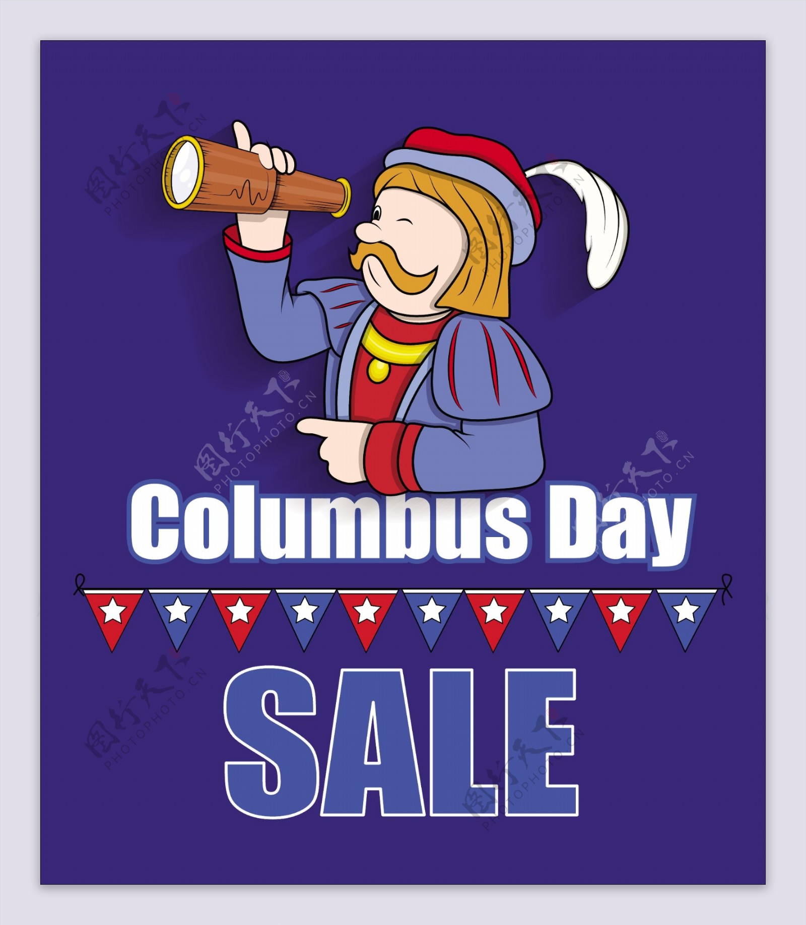 哥伦布日销售图形