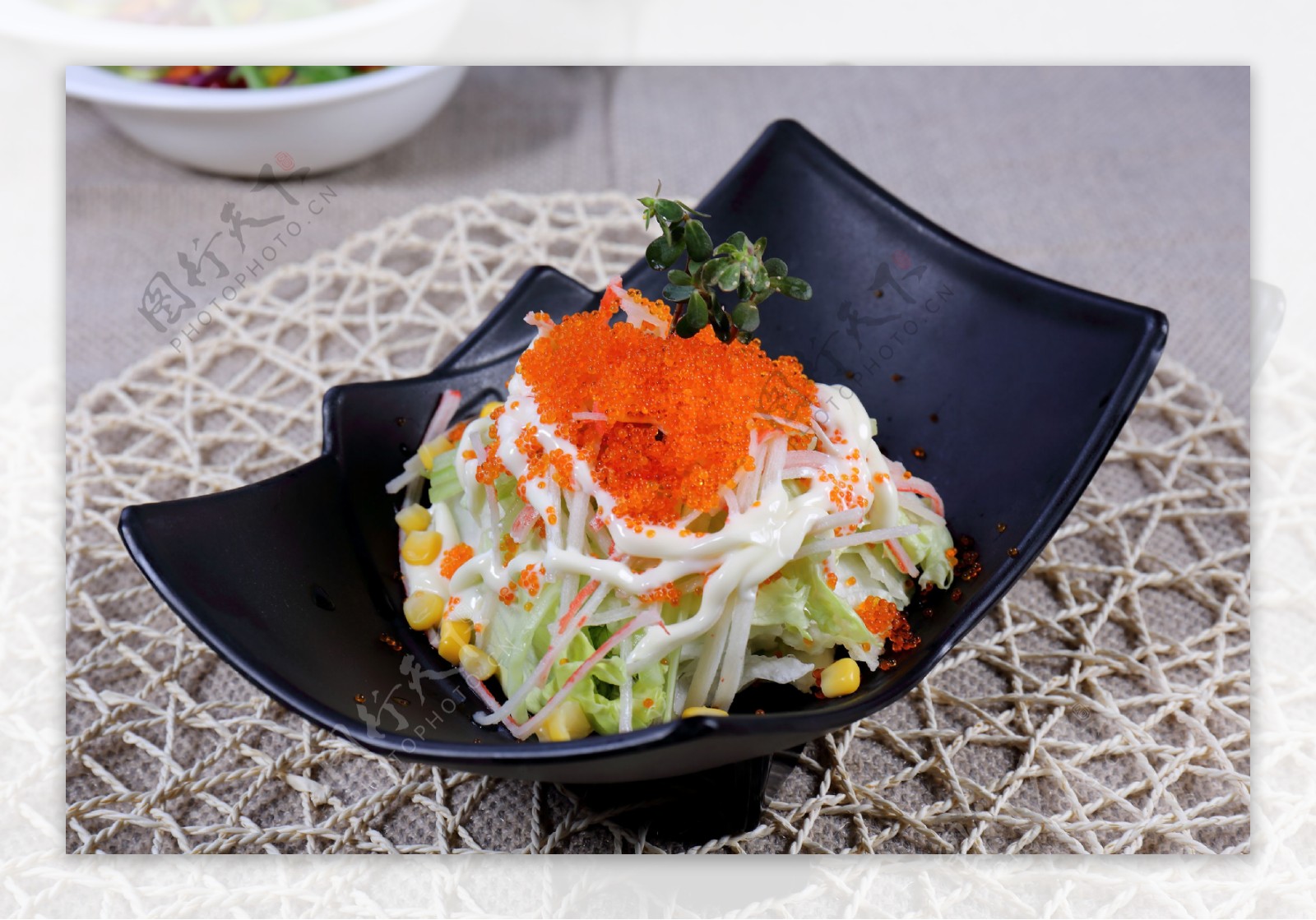 蟹籽蟹肉蔬菜沙拉图片