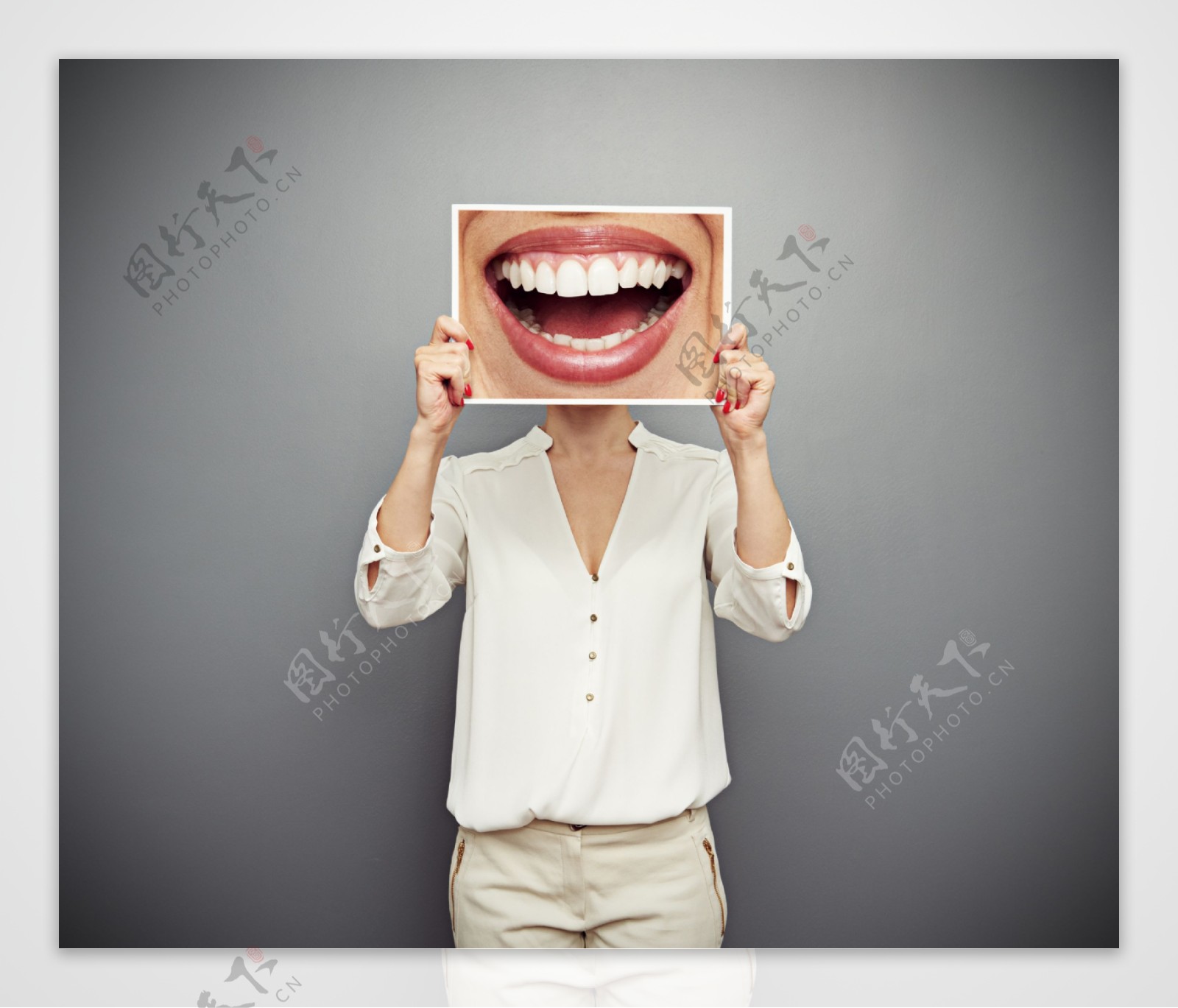大笑表情嘴巴与职业女性图片