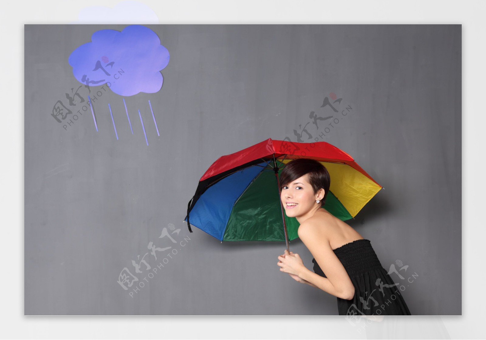 女孩与伞图片