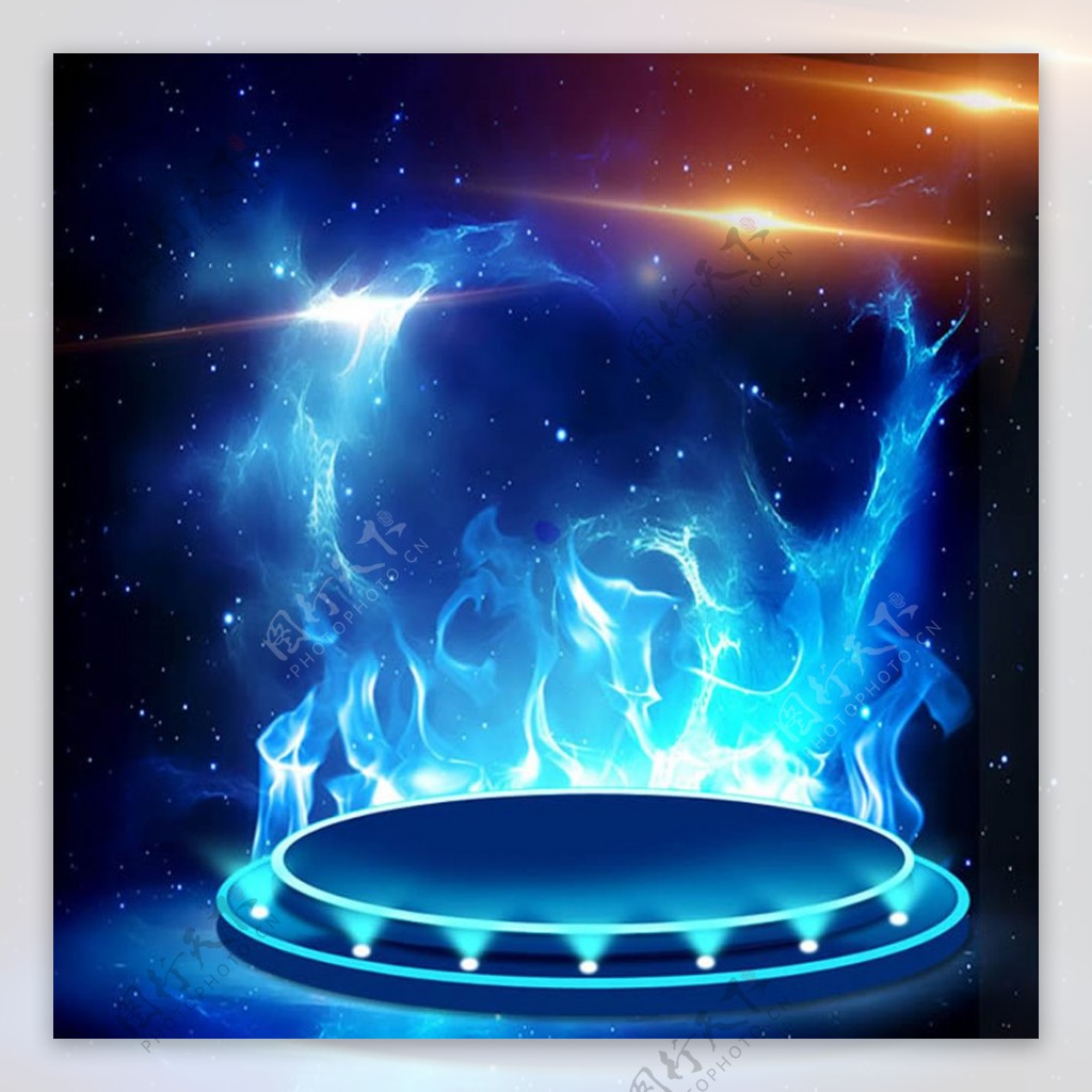 淘宝蓝色火焰电器主图背景图片