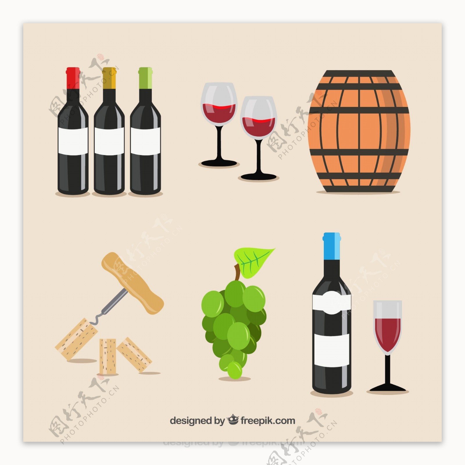 葡萄酒元素图片