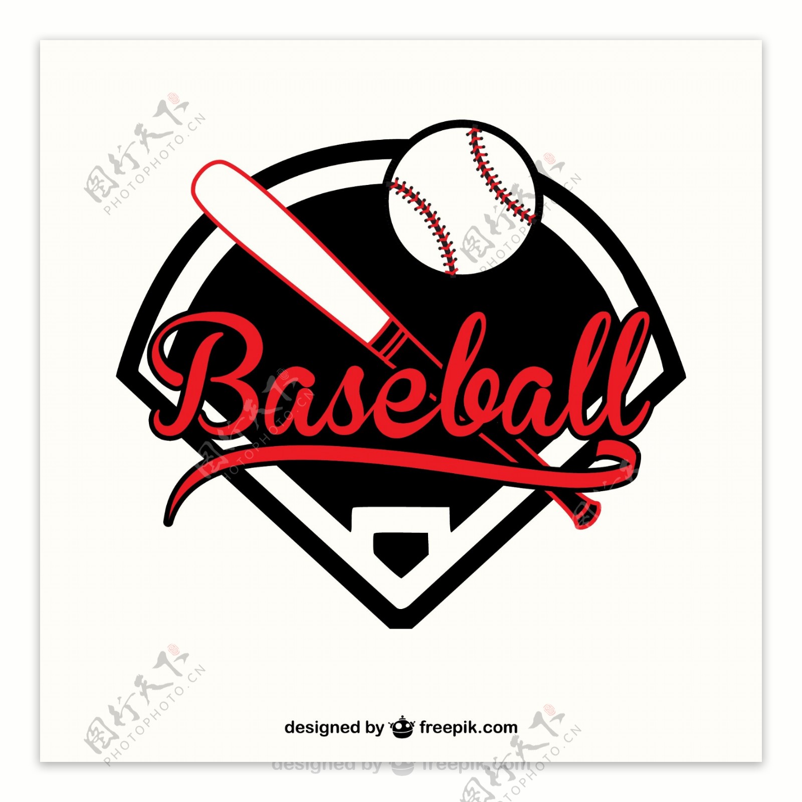 红色和黑色的棒球标志